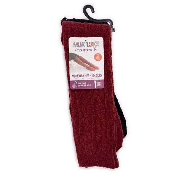 Women's Muk Luks Boot & Knee High Socks 2-Pack Shoe Size 6-11 - Picture 1 of 4